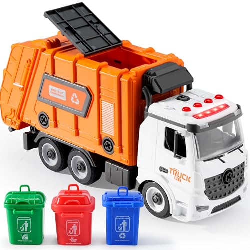 JOYIN Müllwagen Spielzeug ab 3 4 5 6 Jahre Kinder Junge und Mädchen, Müllauto Spielzeug, Müllabfuhr Auto Kinder mit Mülleimer, Licht und Sounds, Schraubendreher Spielzeug, für DIY Montage (orange) JOYIN Müllwagen Spielzeug ab 3 4 5 6 Jahre Kinder Junge und Mädchen, Müllauto Spielzeug, Müllabfuhr Auto Kinder mit Mülleimer, Licht und Sounds, Schraubendreher Spielzeug, für DIY Montage (orange) von JOYIN