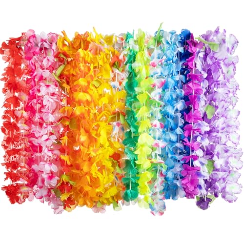 JOYIN Spielzeug, 12 Stück, hawaiianische Leis Bulk, tropische Blume, Lei, Hawaii, Strand, Hawaii, Luau, Partyzubehör, Dekoration, Geburtstagsparty-Zubehör von JOYIN