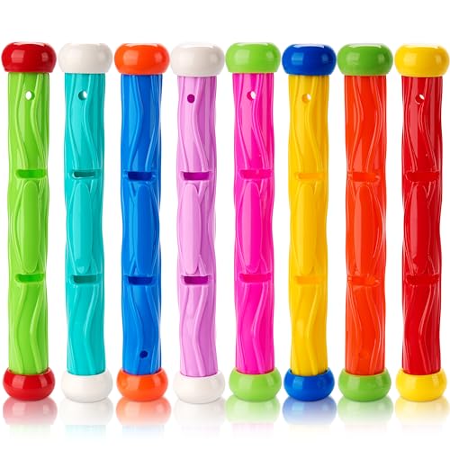 JOYIN 8 Stücke Tauchstäbe, Poolspielzeug, Unterwasser-Training, Pool-Tauchstab für Kinder, buntes Schwimmspielzeug, sinkende Wurfstäbe für Kinder, Geschenke, Sommer, Schwimmtraining, Wasserspaß JOYIN 8 Stücke Tauchstäbe, Poolspielzeug, Unterwasser-Training, Pool-Tauchstab für Kinder, buntes Schwimmspielzeug, sinkende Wurfstäbe für Kinder, Geschenke, Sommer, Schwimmtraining, Wasserspaß von JOYIN