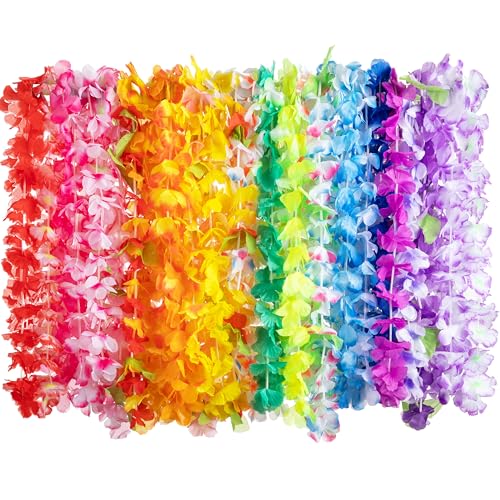 JOYIN 36 Stücke Hawaii Blumenketten Hawaiikette Halskette Tropischen Hawaiianischen Luau Blumen Lei für Kleid, Party Favors, Strand und Themenbezogenen Geburtstage(3 Dutzend) von JOYIN