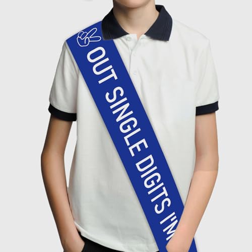 JOYMEMO Blau Frieden aus einzelnen Ziffern Ich Bin 10 Schärpe, 10. Geburtstag Dekorationen für Jungen, zweistellige zehnten Geburtstag Party Supplies JOYMEMO Blau Frieden aus einzelnen Ziffern Ich Bin 10 Schärpe, 10. Geburtstag Dekorationen für Jungen, zweistellige zehnten Geburtstag Party Supplies von JOYMEMO