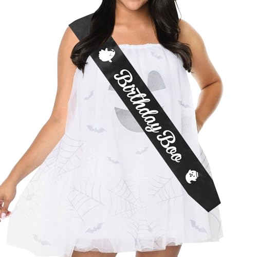 JOYMEMO Geburtstag Boo Schärpe für Jungen Mädchen Männer Frauen - Schwarz Halloween Geburtstag Dekorationen, Halloween Themed Happy Birthday Boo Party Supplies JOYMEMO Geburtstag Boo Schärpe für Jungen Mädchen Männer Frauen - Schwarz Halloween Geburtstag Dekorationen, Halloween Themed Happy Birthday Boo Party Supplies von JOYMEMO