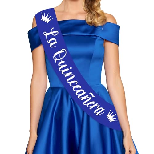 JOYMEMO Quinceanera Schärpe zum 15. Geburtstag für süßes Mädchen – blaue La Quinceañera Schärpe Floral Crown Prinzessin Schärpe Dekor, Mis Quitte 15. Party Dekoration Supplies JOYMEMO Quinceanera Schärpe zum 15. Geburtstag für süßes Mädchen – blaue La Quinceañera Schärpe Floral Crown Prinzessin Schärpe Dekor, Mis Quitte 15. Party Dekoration Supplies von JOYMEMO