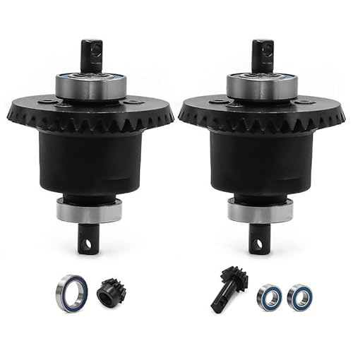 JOYSOG 1/10 RC Differentialteile für Traxxas 1/10 Slash 4x4/Rustler/Stampede/Bandit/Rally vorne/hinten Stahlgetriebe + Nylon Differentialgehäuse Montage (Schwarz) von JOYSOG