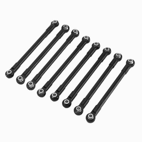 JOYSOG 1/12 RC Spurstangen für Hyper Go 1/12 H12Y H12Y+ H12P Aluminiumlegierung Link Rod Gestänge Chassis Fixing Rod Kit (Schwarz) von JOYSOG