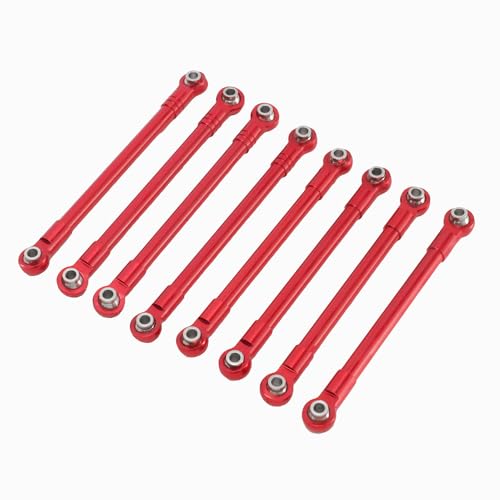 JOYSOG 1/12 RC Spurstangen für Hyper Go 1/12 H12Y H12Y+ H12P Aluminiumlegierung Link Rod Gestänge Chassis Fixing Rod Kit (rot) von JOYSOG