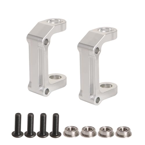 JOYSOG Aluminium-C-Sitznaben für Tamiya 1/10 Fighter NXGEN DT-04 RC Lenkrollen, C-Hubs, Upgrade-Teile (Silber) von JOYSOG