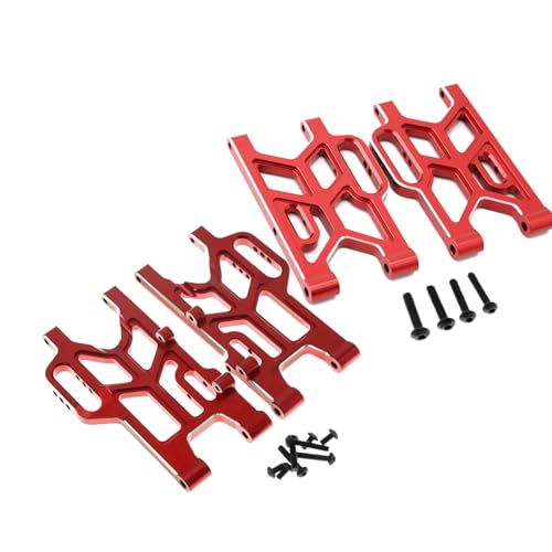 JOYSOG Aluminium-Schwingenarm vorne/hinten für Arrma 1/8 Mojave 4X4 4S BLX RC Schwingenarm/Aufhängungsarme, Upgrade-Teile (Schwinge vorne und hinten und rot), Mehrfarbig von JOYSOG