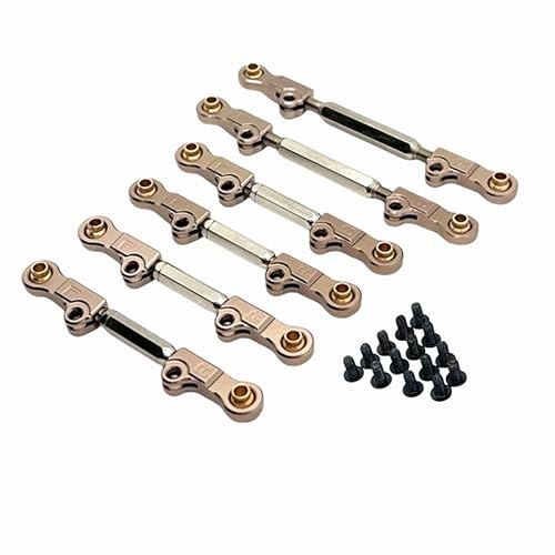 JOYSOG Aluminium-Spurstangen für MJX Hyper Go 7303 1/17 RC Gestänge, verstellbare Zugstangen, Zubehör (Gold) von JOYSOG