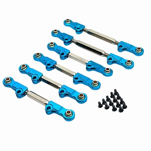 JOYSOG Aluminium-Spurstangen für MJX Hyper Go 7303 1/17 RC Gestänge, verstellbare Zugstangen, Zubehör (blau) von JOYSOG