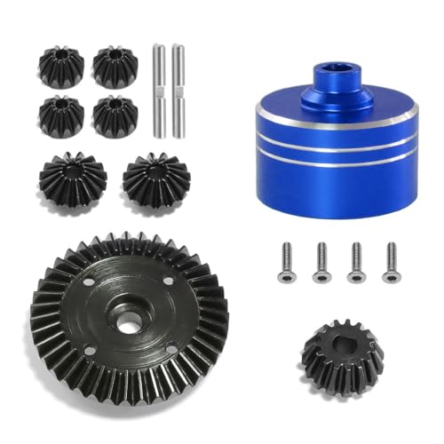 JOYSOG Differentialgehäuse aus Aluminium für Tamiya XV02 TT02 TT02B Differentialzähne und Getriebedifferentialabdeckung, verbesserte Teile (blau) von JOYSOG