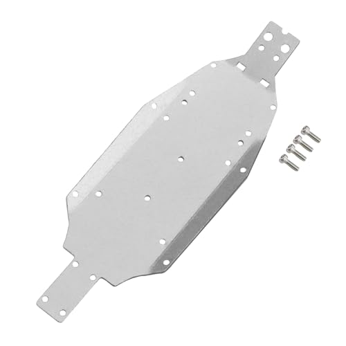 JOYSOG Metal Chassis Guard Skid Plate for Losi 1/24 Micro-B 2WD Buggy RTR-LOS00007 Chassis Armor Guard Protector (Silver) von JOYSOG