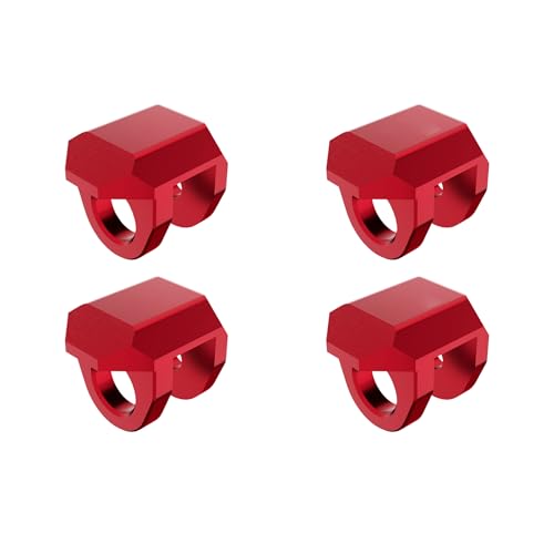 JOYSOG Metal Shock Cap for Arrma 1/18 Granite Grom/ 1/14 Typhon Grom/ 1/16 Mojave Grom RC Anti-Kollisionsschutz Absorberkappen (Rot) von JOYSOG