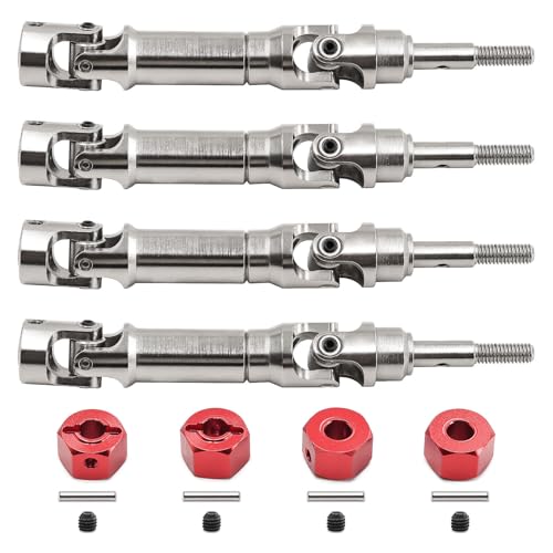 JOYSOG Metall Antriebswelle Montage für Traxxas Mini Maxx RC Vorne Hinten CVD Antriebswelle mit Adapterteilen (Rot) von JOYSOG