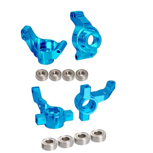 JOYSOG Metall-Lenkbecher für Tamiya 1/10 Fighter NXGEN DT-04 RC Auto Vorder/Hinten Lenkknöchelblock Teile (Blau) von JOYSOG