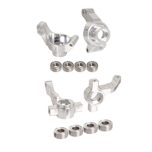 JOYSOG Metall-Lenkbecher für Tamiya 1/10 Fighter NXGEN DT-04 RC Auto Vorder/Hinten Lenkknöchelblock Teile (Silber) von JOYSOG