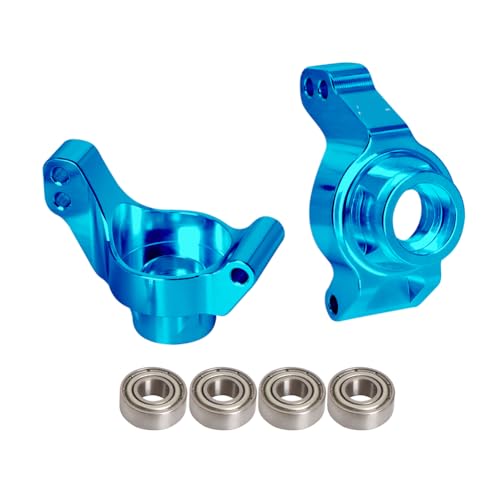 JOYSOG Metall-Lenkbecher für Tamiya 1/10 Fighter NXGEN DT-04 RC Auto vorne/hinten Lenkknöchelblock Teile (Blau & Hinterlenkschale) von JOYSOG
