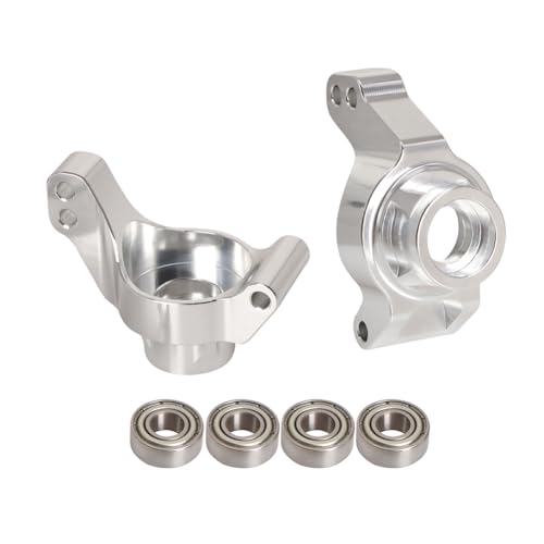 JOYSOG Metall-Lenkbecher für Tamiya 1/10 Fighter NXGEN DT-04 RC Auto vorne/hinten Lenkknöchelblock Teile (Silber & Hinterlenkschale) von JOYSOG