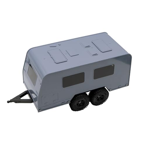 JOYSOG RC Anhänger mit Karosserie Schale für Traxxas 1/18 TRX4M RC Auto Reise Camper Trailer Builder Kit (Grau) von JOYSOG