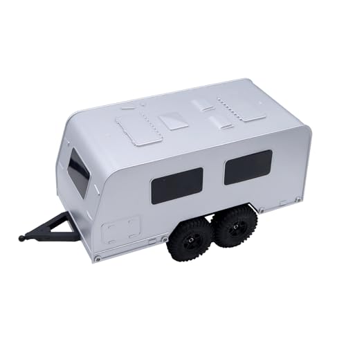 JOYSOG RC Anhänger mit Karosserie Schale für Traxxas 1/18 TRX4M RC Auto Reise Camper Trailer Builder Kit (Silber) von JOYSOG