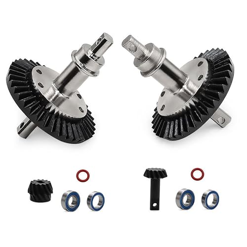 JOYSOG RC Direct Gear for Traxxas 1/10 Slash 4WD Rustler Stampede XO-01 Metal Steel Front / Rear Gear Gear Parts (Front & Rear Gears) von JOYSOG