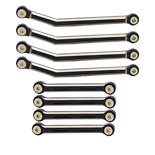 JOYSOG RC Lenkstangen-Spurglieder, 8-teiliges Messing-Verbindungsstangen-Gestänge-Set für AXIAL 1/24 AX24 XC-1 RC-Gestänge-Upgrade-Teil (schwarz) von JOYSOG