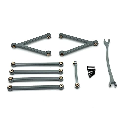 JOYSOG RC Spurstangen-Set für FMS 1/24 FCX24M Metall High Clearance Chassis Links Lenkstange Servo Gestänge (Grau) von JOYSOG