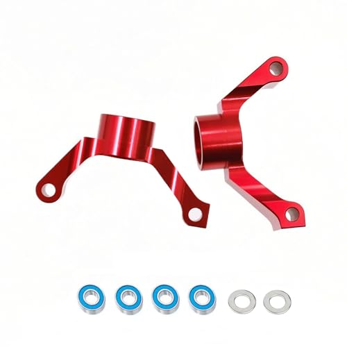 JOYSOG TT02 Metall Hinterradlenkbecher für Tamiya TT02 TT-02 1/10 RC Auto Hinterachsträger Upgrade Teile (Rot) von JOYSOG