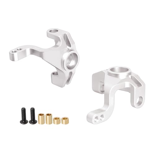 JOYSOG Vorderer Lenkbecher aus Aluminium für Tamiya 1/10 VX-02RS Pro RC Lenkknöchel, Trägerblöcke, Teile (Silber) von JOYSOG