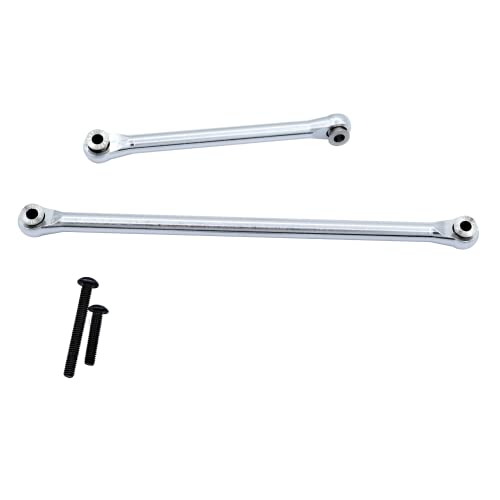 Lenkstangen-Spurglieder für Axial 1/18 UTB18 Capra RC Auto, 1 Set Metall Lenk-Servo Link Spannschloss Stangengestänge (Silber) von JOYSOG