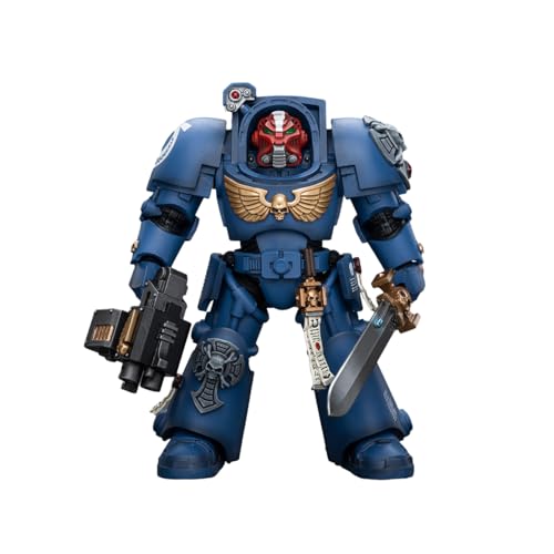 JOYTOY 1/18 Actionfigur Warhammer 40.000 Ultramarines Terminator Squad Sergeant mit Powerschwert und Teleport Homer 14,2 cm Vorbestellung bewegliches Modell Sammelfigur von JOYTOY