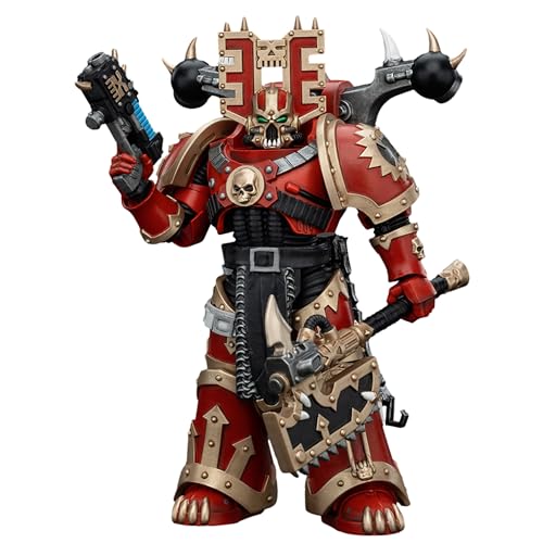 JOYTOY 1/18 Warhammer 40k, World Eaters Khorne Berzerker 4, 13 cm Sammelfigur, 15 Jahre und älter, Die perfekte Wahl für Fans und Sammler von JOYTOY