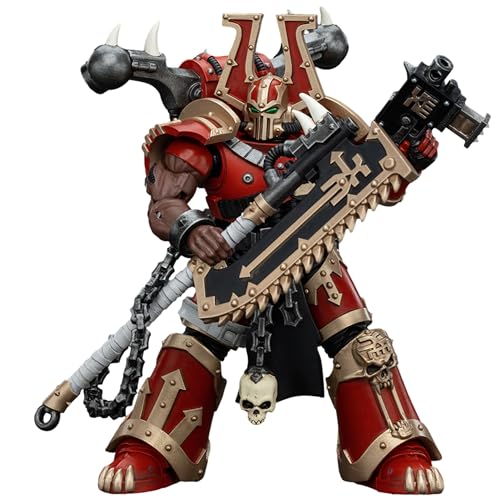 JOYTOY 1/18 Warhammer 40k, World Eaters Khorne Berzerker with Eviscerator Chainaxe, 13 cm Sammelfigur,15 Jahre und älter, Die perfekte Wahl für Fans und Sammler von JOYTOY