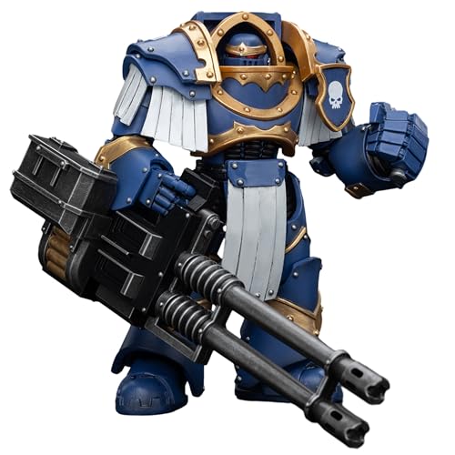 JOYTOY 1/18 Warhammer The Horus Heresy, Ultramarines Cataphractii Terminator Squad Terminator with Reaper Autocannon, 13 cm Sammelfigur,15 Jahre und älter von JOYTOY