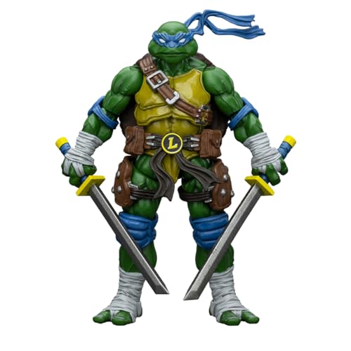 JOYTOY TMNT-Leonardo Actionfiguren im Maßstab 1:18, 10,6 cm, bewegliche Gelenke und abnehmbare Waffen, tolles Geschenk für Anime-Filmfans und Sammler von JOYTOY