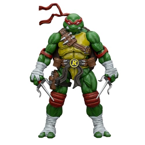 JOYTOY TMNT-Raphael-Actionfiguren im Maßstab 1:18, 10,6 cm, bewegliche Gelenke und abnehmbare Waffen, tolles Geschenk für Anime-Filmfans und Sammler von JOYTOY