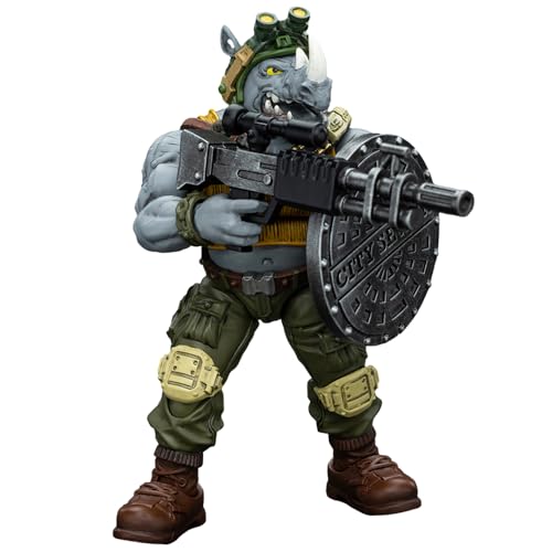 JOYTOY TMNT-Rocksteady Actionfiguren im Maßstab 1:18, 9,5 cm, bewegliche Gelenke und abnehmbare Waffen, tolles Geschenk für Anime-Filmfans und Sammler JOYTOY TMNT-Rocksteady Actionfiguren im Maßstab 1:18, 9,5 cm, bewegliche Gelenke und abnehmbare Waffen, tolles Geschenk für Anime-Filmfans und Sammler von JOYTOY