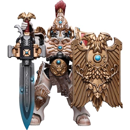 JOYTOY WH 40K 1/18 Action Figur Spielzeug, Adeptus Custodes Solar Watch Custodian Guard with Sentinel Blade and Praesidium Shield, Geschenk für Action Figur Enthusiasten und Sammler (JT9343, 12.4cm) von JOYTOY