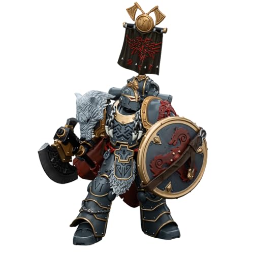 JOYTOY Warhammer 40,000 Warhammer The Horus Heresy 1/18 Action Figure Space Wolves Legion Praetor with Power Axe and Combat Shield Collection Model Geburtstagsgeschenke von JOYTOY
