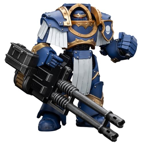 JOYTOY Warhammer 40K 1/18 Actionfigure Uitramarines Cataphractii Terminator Squad Terminator with Reaper Autocannon Collection Model Geburtstagsgeschenke von JOYTOY