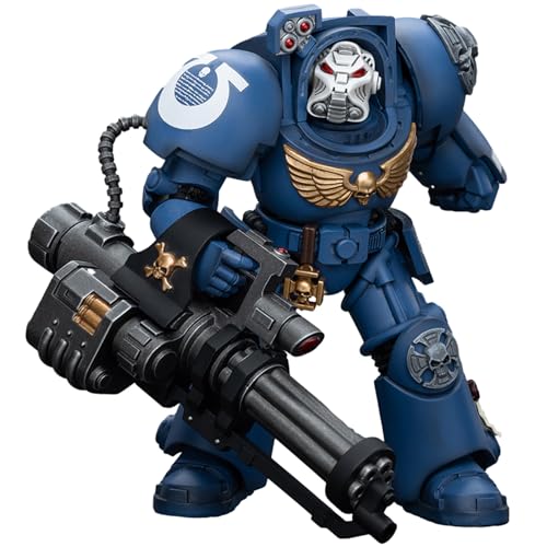 JOYTOY Warhammer 40K Ultramarines Terminator Squad Terminator with Assault Cannon 1/18 Action Figur，Sammeln Und Zeigen Modell von JOYTOY