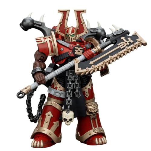 JOYTOY Warhammer 40K World Eaters Khorne Berzerker mit Eviscerator Chainaxe, 12,7 cm Maßstab 1/18 Sammel-Actionfigur mit exquisitem Design, Geschenke für Fans & Sammler von JOYTOY