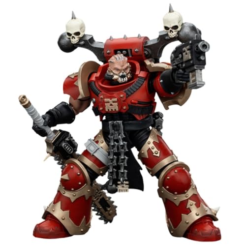 JOYTOY Warhammer 40K World Eaters Khorne Berzerker mit Eviscerator Chainsword, 12,7 cm, Maßstab 1/18, Sammel-Actionfigur mit exquisitem Design, Geschenke für Fans & Sammler von JOYTOY