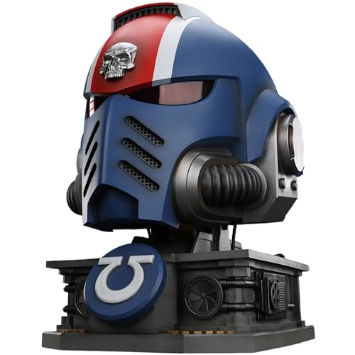 JOYTOY Warhammer 40k 1/1 Actionfigur Ultramarines Lieutenant Titus' MKX Helm & Präsentationsständer Nachbildung (Maßstab 1:1), tragbarer MkX-Helm, 43,9 cm, Sammlerstück, Spielzeug für Kinder ab 15 von JOYTOY