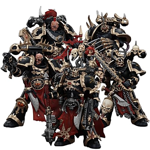 JOYTOY Warhammer 40k 1/18 Actionfigur, Chaos Space Marines Black Legion, Set mit 5 Figuren, Sammlerstück, Geschenk, Spielzeug für Kinder ab 15 Jahren und Erwachsene, 12,6 cm von JOYTOY