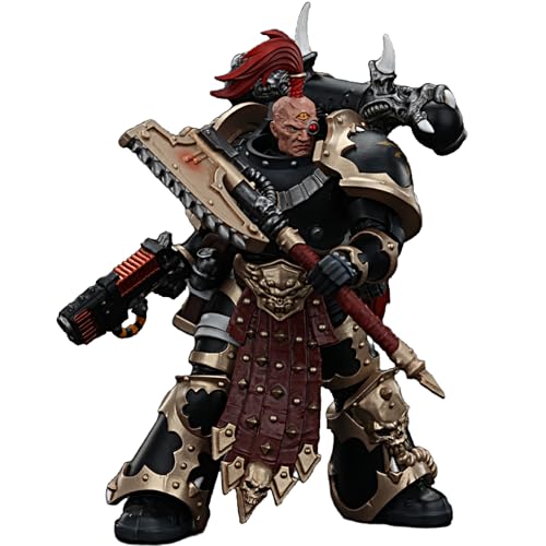 JOYTOY Warhammer 40k 1/18 Actionfigur, Chaos Space Marines Black Legion, ausgewählt mit Plasma-Pistole und Poweraxt, Sammlerstück, Spielzeug für Kinder ab 15 Jahren und Erwachsene, 12,6 cm von JOYTOY