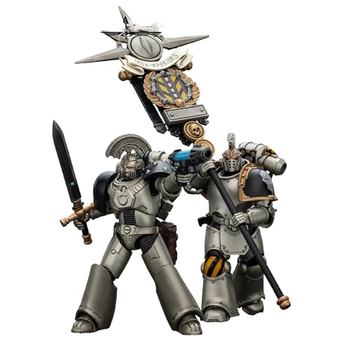 JOYTOY Warhammer 40k 1/18 Actionfigur, Iron Warriors Command Squad Chosen with Legion Standard and MKVI Sergeant, Set of 2 Figures Collectible Gifts,Toys for Kids 15+ and Adults 12.2 cm Pre-Order von JOYTOY