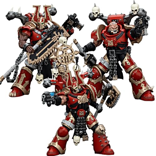 JOYTOY Warhammer 40k 1/18 Actionfigur, Weltfresser Khorne Berzerker, Set mit 3 Figuren, 12,6 cm, Sammlerstück, Spielzeug für Kinder ab 15 Jahren und Erwachsene JOYTOY Warhammer 40k 1/18 Actionfigur, Weltfresser Khorne Berzerker, Set mit 3 Figuren, 12,6 cm, Sammlerstück, Spielzeug für Kinder ab 15 Jahren und Erwachsene von JOYTOY
