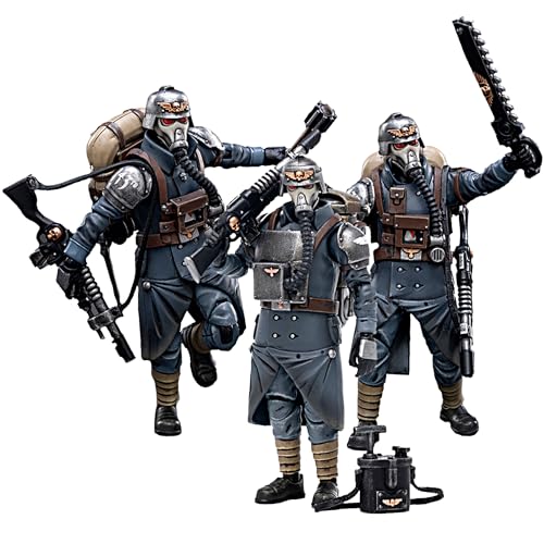 JOYTOY Warhammer 40k 1/18 Actionfigur Astra Militarum Death Korps of Krieg Veteran Squad Sergeant, Guardsman, Demolitions Specialist, 10,2 cm, Sammlerstück, Spielzeug für Kinder ab 15 Jahren und von JOYTOY
