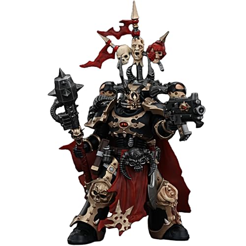 JOYTOY Warhammer 40k 1/18 Actionfigur Chaos Space Marines Black Legion Chosen Champion mit Bolter und Power Maul Sammlerstück, Spielzeug für Kinder ab 15 Jahren und Erwachsene, 12,6 cm von JOYTOY